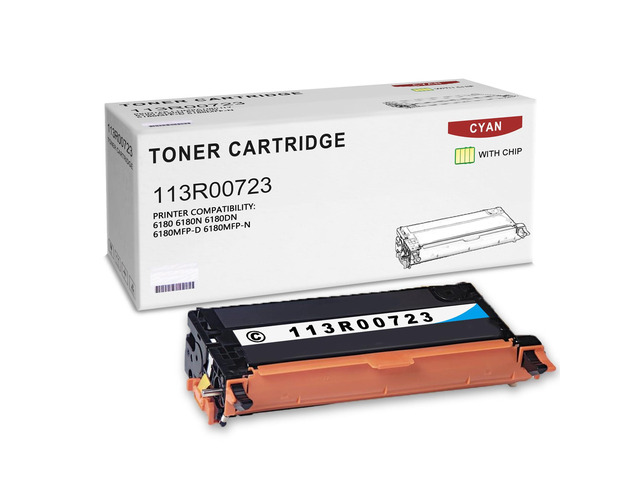 1-Pack Cyan 113R00723 High Yield Toner Cartridge Compatible for Xerox Phaser 6180 6180N 6180DN 6180MFP-D 6180MFP-N Printer (Pages up to 7,000 Page)