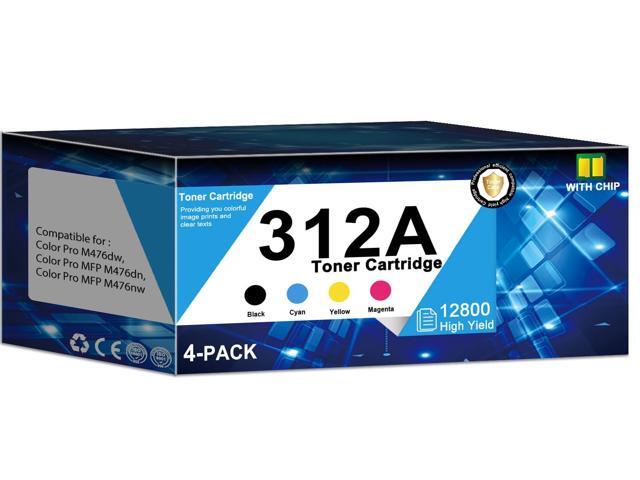 312A Toner Cartridge high Yield Replacement for HP 312A 312X Toner Cartridge Compatible with M476dw M476dn M476nw Printer (4-Pack, Black, Cyan,...