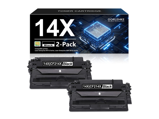 CF214X 14X High Yield Black Toner Cartridge 2 Pack with CHIP Replacement for HP 14X CF214X Toner Cartridge 14A CF214A for Laser Enterprise M712...