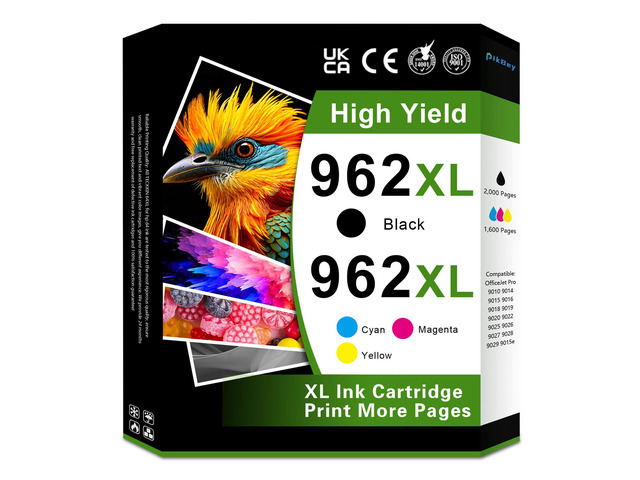 962XL Ink Cartridges Combo Pack High-Yield Replacement for HP hp962 962 XL Black, Cyan, Magenta, Yellow Ink Cartridges Work for OfficeJet Pro 9010...