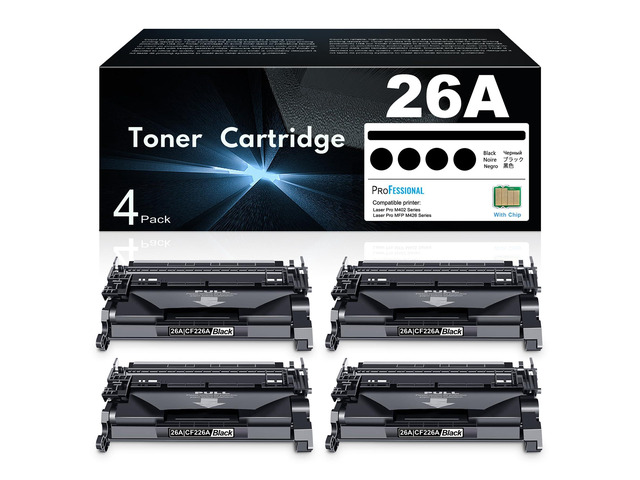26A Toner Cartridge Black 4-Pack Replacement for HP 26A CF226A Toner Cartridge Works with Laser Pro MFP M426m M426dw M426fdn M426fdw M427dw Series...