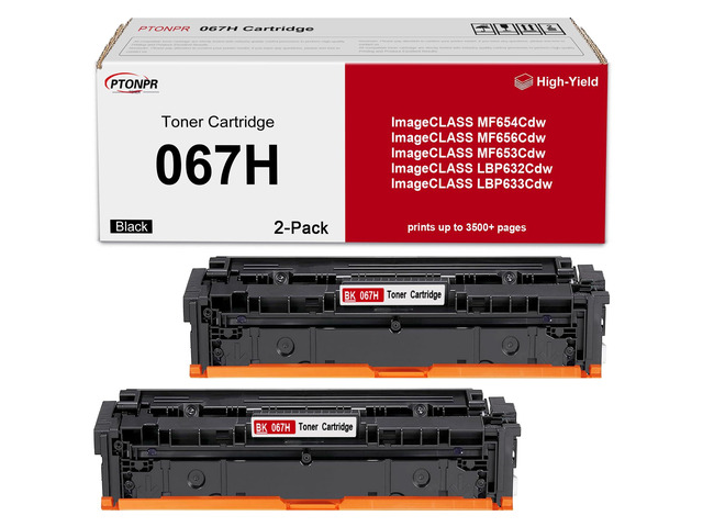 067 067H Black Toner Cartridge 2-Pack Replacement for Canon 067H Toner Cartridge for ImageCLASS MF632Cdw LBP654Cdw MF653Cdw MF656Cdw LBP633Cdw Printer