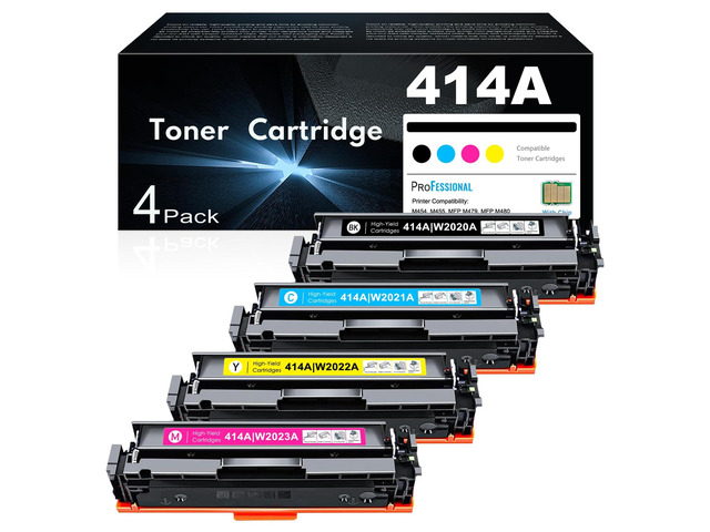 414A Toner Cartridges 4 Pack High Yield Replacement for HP 414A 414X to Use with HP Color Pro MFP M479fdw, M479fdn, M454dw, M454dn Series (with...