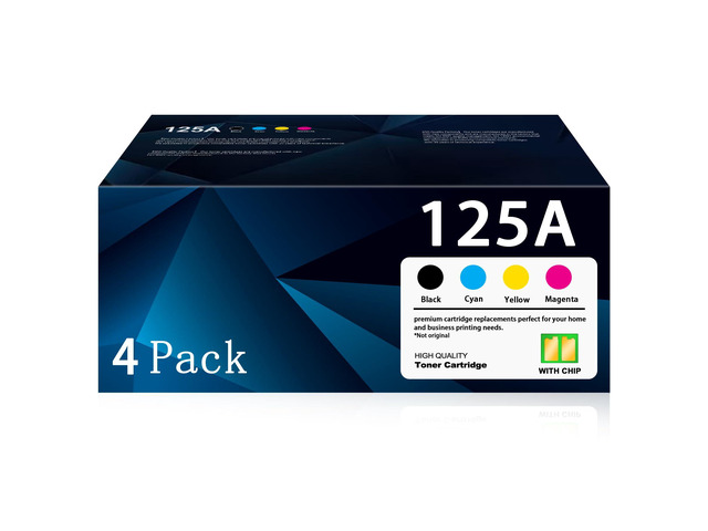 125A Toner Cartridges 4 Pack Compatible for HP 125A Works with Color LaserJet CM1312 MFP CM1312nfi CP1515n CP1518ni CP1215 CP1515n Printer Black...