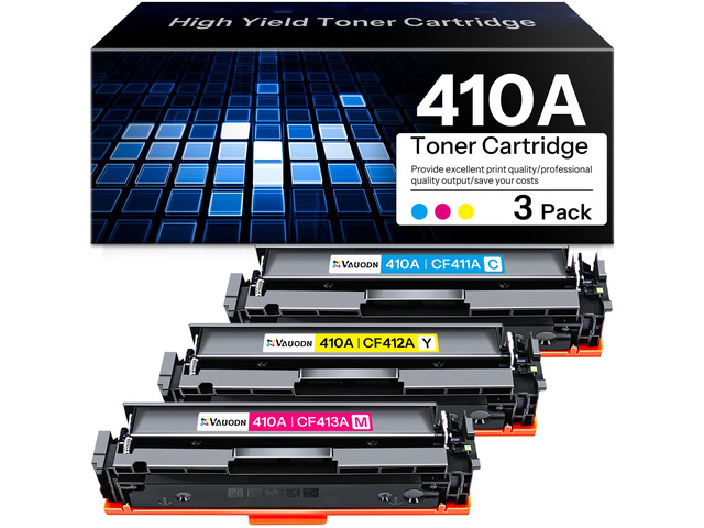 410A Toner Cartridge Replacement for HP Color Pro M452dn Color Pro MFP M477fdn M377dw Printer 3 Pack (Cyan Yellow Magenta)