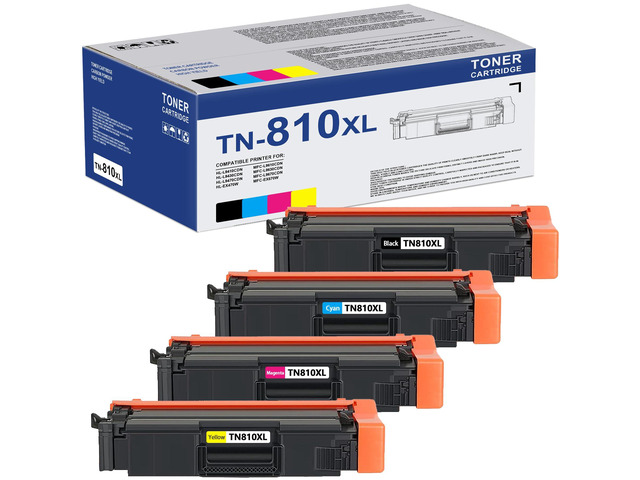 TN810XL TN-810XL High Yield Toner Cartridge 4 Pack Replacement for Brother TN810XL TN-810XL TN810 TN-810 for MFC-L9610CDN HL-L9430CDN HL-L9410CDN...