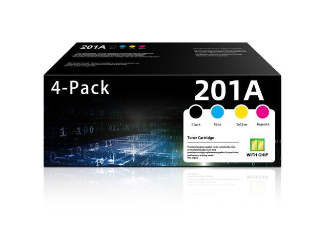 201A Toner Cartridges 4 Pack - (with Chip) Replacement for HP 201A Toner Color Pro MFP M277dw M277n M277c6 M274n Color Pro M252dw M252n Printer Ink...