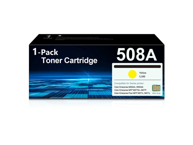 1-Pack 508A Yellow Toner Cartridge CF362A for Color Laser Enterprise M552dn Replacement for HP508A 508X Toner Works with M552dn M553n M553dn...