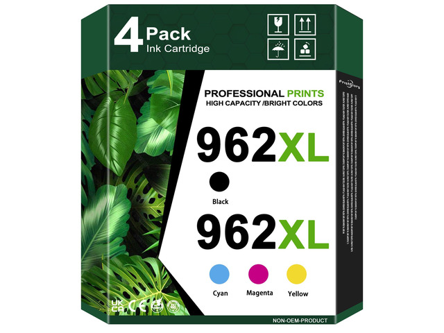 962XL High-Yield Ink Cartridges (4-Pack, Black/Cyan/Magenta/Yellow) - Compatible 962 XL Ink Replacement for HP OfficeJet Pro 9010 9010e 9015 9015e...