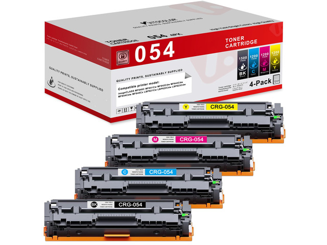 054 Toner Cartridge Set Replacement for Canon 054 054H CRG-054 for Color imageCLASS MF644Cdw MF642Cdw LBP622Cdw MF641Cw Printer 4 Pack High Yield...