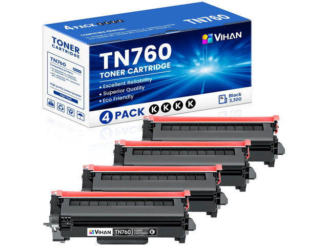 TN760 High Yield Black Toner Cartridge Replacement for Brother TN-760 TN 760 MFC-L2710DW MFC-L2750DW DCP-L2550DW HL-L2350DW HL-L2370DW Toner...