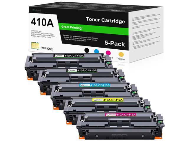 410A Toner Cartridges 5 Pack High Yield Replacement for HP 410A 410X to Use with HP Color Pro MFP M477fnw M477fdw M477fdn M452dn M452dw M452nw.
