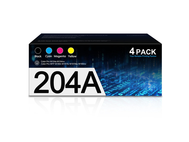 204A Toner Cartridge 4 Pack CF510A CF511A CF512A CF513A Replacement for HP 204A for Color Pro M154a M154nw MFP M180fw M180n M180nw M181fw Printer...