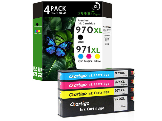 970XL 971XL High Yield Ink Cartridges Compatible for Combo Pack HP 970 971 Replacement for Officejet Pro X451dw X451dn X476dw X476dn X576dw X551dw...