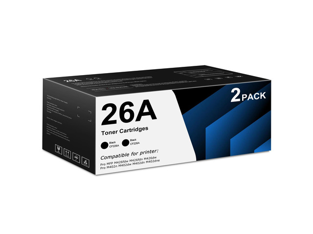 26A CF226A Toner Cartridges 2 Pack Replacement for HP 26A Black Work with Pro MFP M426fdw M426fdn M426dw Pro M402dn M402dne M402dw M402n Printer