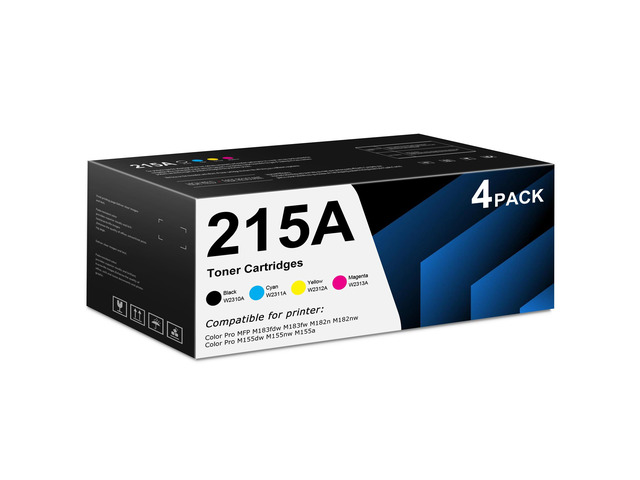 215A Toner Cartridges 4 Pack Set Replacement for HP 215A Work with Color Pro MFP M183fdw M183fw M182nw M182n Color Pro M155dw M155nw M155a Printer