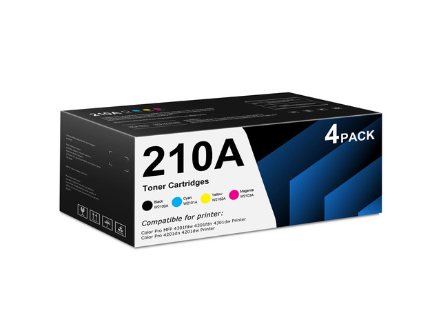 210A Toner Cartridges 4 Pack 4301fdw Toner Replacement for HP 210A Work with Color Pro MFP 4301fdw 4301fdn 4301dw 4201dw 4201dn Printer