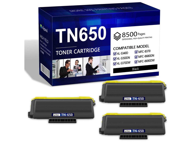 TN-650 High Yield Toner Cartridge Black Replacement for Brother TN650 Toner Cartridge HL-5270DN HL-5280DW MFC-8480DN MFC-8660DN MFC-8670DN...