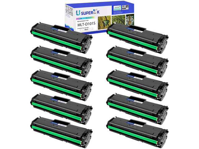 10 Pack Compatible Black Toner Cartridge Replacement for Samsung MLT-D101S MLTD101S D101S 101S Work with ML-2166W ML-2160 ML-2165 SCX-3405W...