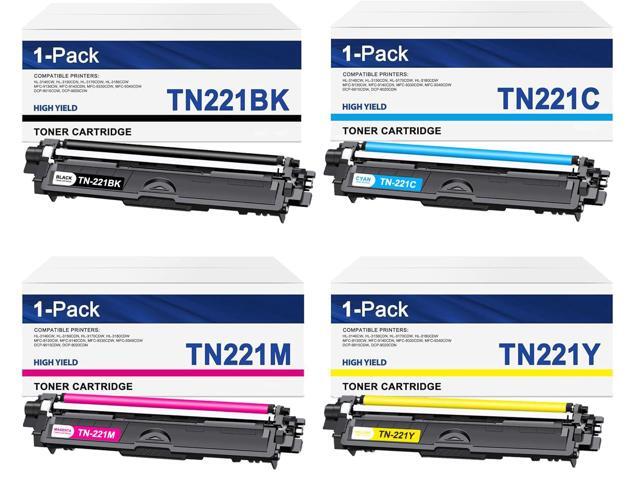 TN 221 TN221 Toner Cartridges 4-Pack Replacement for Brother 221 TN-221 Toner Color Set Works for MFC-9330CDW HL-3170CDW HL-3140CW MFC-9140CDN...