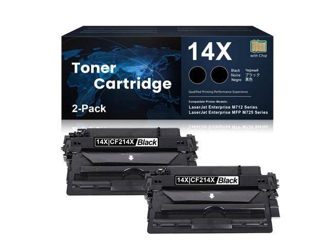 CF214X 14X Black High Yield Toner Cartridge with Chip 2-Pack, 14X Toner Replacement for HP 14X Toner 14A CF214A Compatible with Laser Enterprise.