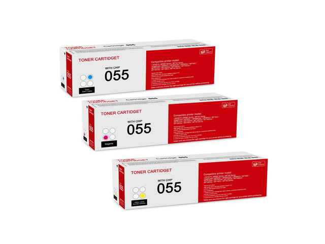 3 Pack 055 C/M/Y Toner Cartridge: Compatible CRG-055 Replacement for Canon i-SENSYS LBP660 MF740 Series ImageClass LBP660C LBP664Cdw LBP664Cx...