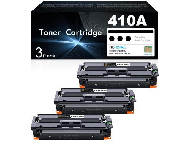 410A Toner Cartridges Black 3 Pack Set Replacement for HP 410A CF410A 410X Toner Works with HP Color Pro MFP M477fdw M477fdn M477fnw Pro M452dn.