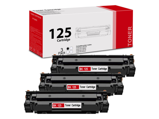 125 High-Yield Black Toner Cartridge 3-Pack Replacement for Canon 125 Toner Cartridge for imageclass LBP6030w LBP6000 LBP3100 MF3010 Printer