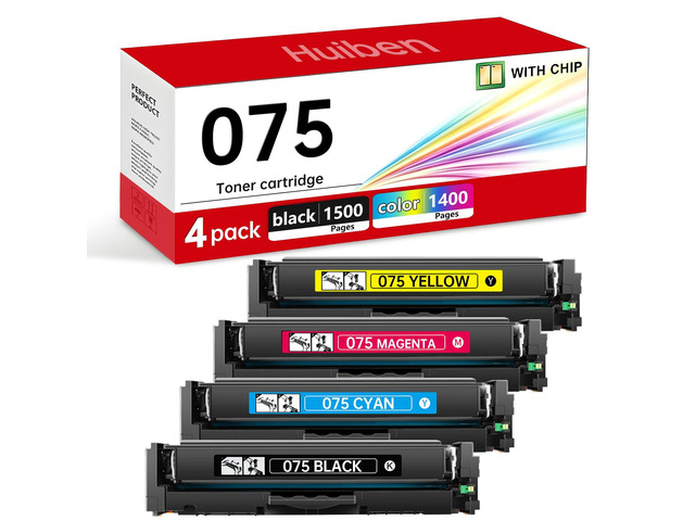 075 Toner Cartridges (with chip) 1500 Pages Compatible with Canon 075 075 H Toner Work for Canon Color Image Class MF662Cdw MF663Cdw MF665Cdw...