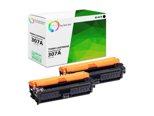 307A Black Toner Cartridge 2 Pack - Compatible Replacement for HP 307A CE740A Black Works with HP Color LaserJet Professional CP5225 Printers...