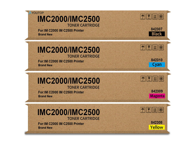 4PK IM C2000 IM C2500 Toner Cartridge for 842307 842308 842309 842310 Toner Replacement for Rioch IM C2000 IM C2500 Lanier IM C2000 IM C2500 Savin...