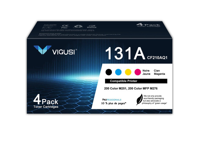 131A Toner Cartridges 4-Pack Compatible Raplacement for HP 131A CF210A CF211A CF212A CF213A for Pro 200 Color M251, Pro 200 Color MFP M276...