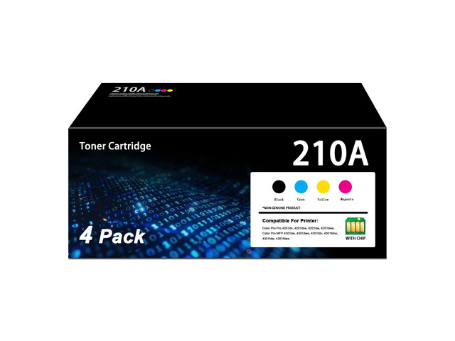 210A Toner Cartridges 4 Pack (with Chip) Replacement for HP 210A Toner Cartridges for Color LaserJ Pro MFP 4301fdw Toner MFP Pro 4301fdn 4201dw...