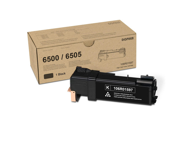 Phaser 6500 Black Toner Cartridge 106R01597 - Doph 1 Pack High Capacity 106R01597 Toner Replacement for Xerox Phaser 6500 6500n WorkCentre 6505...