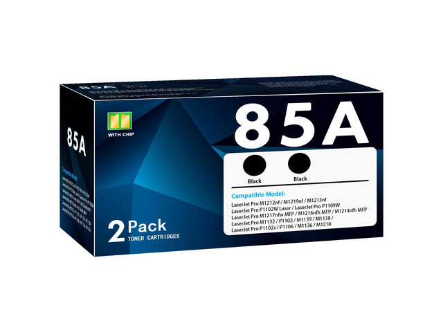 85A Toner Cartridge 2-Pack Replacement for 85A CE285A Toner with Laser Jet Pro P1102W P1102 P1106 P1109W M1217nfw M1212nf M1213nf M1219nf M1210...