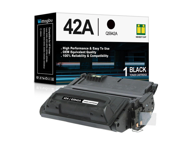 42A Black Toner Cartridge (1 Pack) Compatible 42A Q5942A 42X Q5942X Toner Cartridge Replacement for HP Laser 4240n 4250 4250n 4250tn 4250dtn...