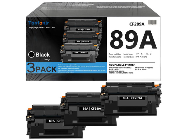 89A High Yield Black Toner Cartridges 3-Pack with Chip, Compatible Replacement for HP 89A CF289A 89X CF289X, Fits LaserJet Enterprise M507 M507n...