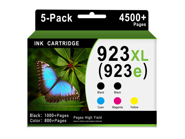 923XL Ink Cartridges Replacement for HP 923e 923 8130e Ink 5-Pack 923 XL Ink to Work with OfficeJet Pro 8139 8138 8122 8135 8130 8120 8124 8125...