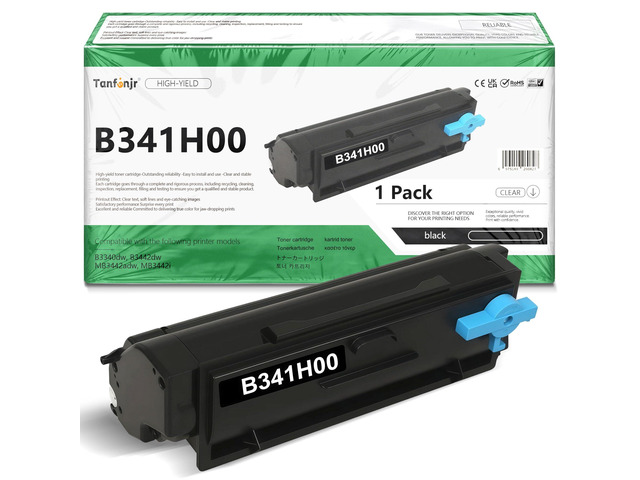 B341H00 High Yield Black Toner Cartridge 1-Pack, Compatible Replacement for Lexmark B341H00, Work with B3340dw B3442dw MB3442adw MB3442i Printer