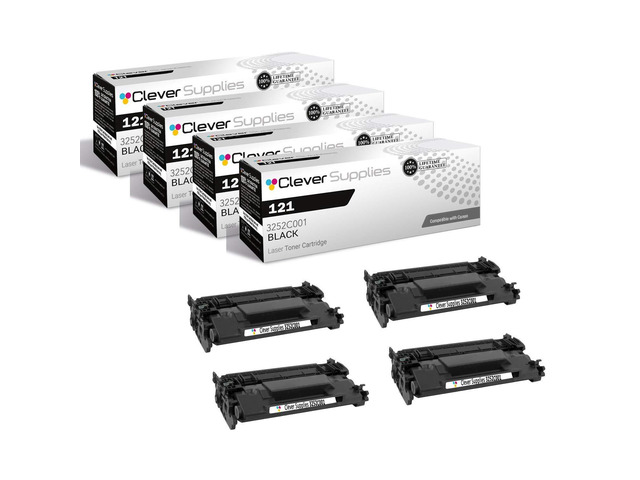 CS Compatible Toner Cartridge Replacement for Canon 121 3252C001 Black ImageClass D1620 D1650 Toner Cartridge 4 Pack