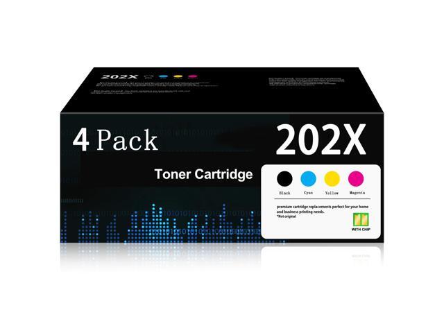 202X Toner Cartridges 4-Pack with Chip: Replacement for HP 202X 202A CF500X CF501X CF502X CF503X Color MFP M281fdw M281cdw M281fdn Pro M254dw Toner.