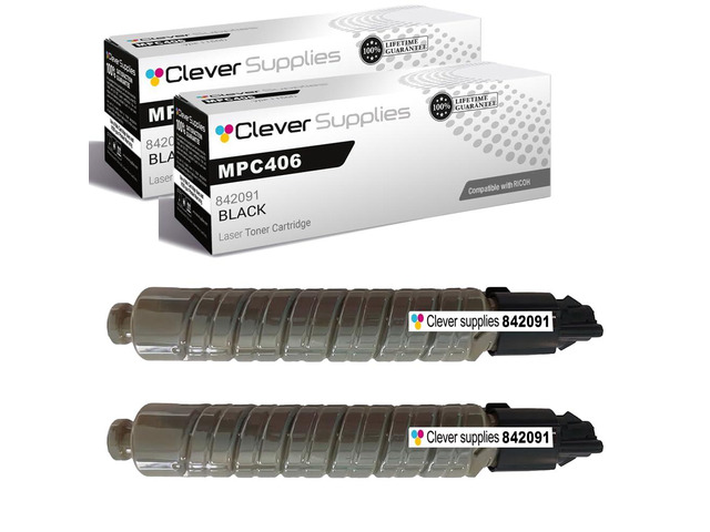 CS Replacement Compatible with Ricoh C306 MPC406 Toner Cartridge 842091 to use with MPC306 MPC307 (Black, 2-Pack)