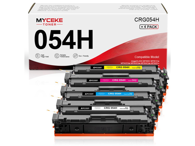 054H Toner Cartridge Set: 4 Pack High Yield CRG 054H Cartridges Compatible for Canon 054 054H Toner Cartridge Work with ImageCLASS MF644Cdw...