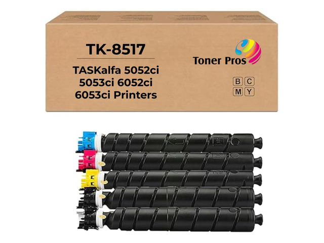 Replacement TK-8517 Toner Cartridge - Compatible for Kyocera TASKalfa 5052ci 5053ci 6052ci 6053ci Color Printers, 4 Color Pack: KCMY - Yield 30,000...