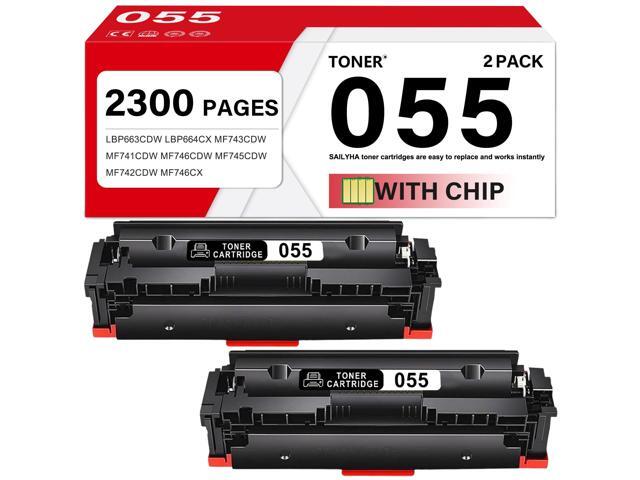 055 055H Toner Cartridge Set with Display Capacity Chip - 2 Pack Replacement for Canon 055H 055 Toner Compatible with Color ImageClass MF743Cdw...