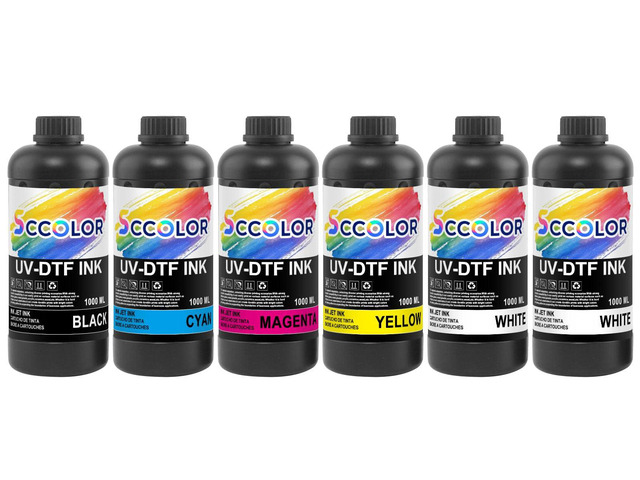 UV DTF Ink 1000ML for UV DTF Printer Printing on A B Films for i3200,i1600,L805,1390,DX4,DX5,DX6,DX7,DX10,TX800,XP600 Sticker Printer(1000ML 2...