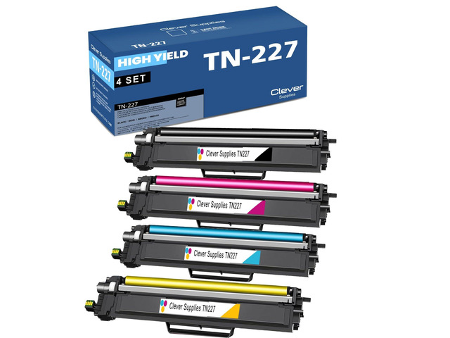 CS TN227 TN-227BK/C/M/Y High Yield Replacement Toner Cartridge Compatible with Brother TN227 TN227BK TN223 TN-223BK/C/M/Y TN223 TN 223 to use with...