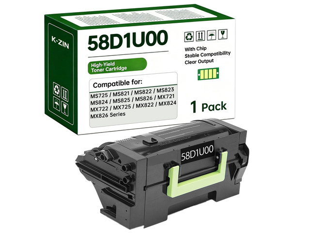 MS725 58D1U00 Ultra High Yield Black Toner Cartridge with Chip, 55000 Pages, Compatible with Lexmark MS725dvn MS821dn MS822de MS823dn MS824de...