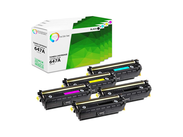 647A 648A Toner Cartridge 5 Pack - Compatible Replacement for HP 647A 648A CE260A CE261A CE262A CE263A Works with HP Color LaserJet CP4520 CP4025...