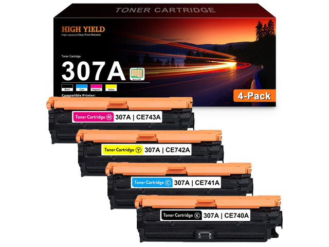 307A Toner Cartridge Set CE740A CE741A CE742A CE743A Toner Replacement for HP 307A Toner Works with Color Professional CP5225 CP5225n CP5225dn...